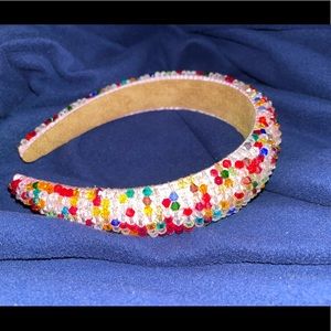 Chunky Pink Multi Color Crystal Headband